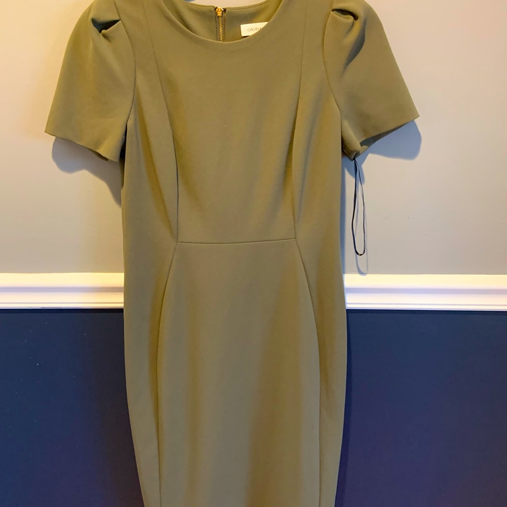 Classy dress olive color